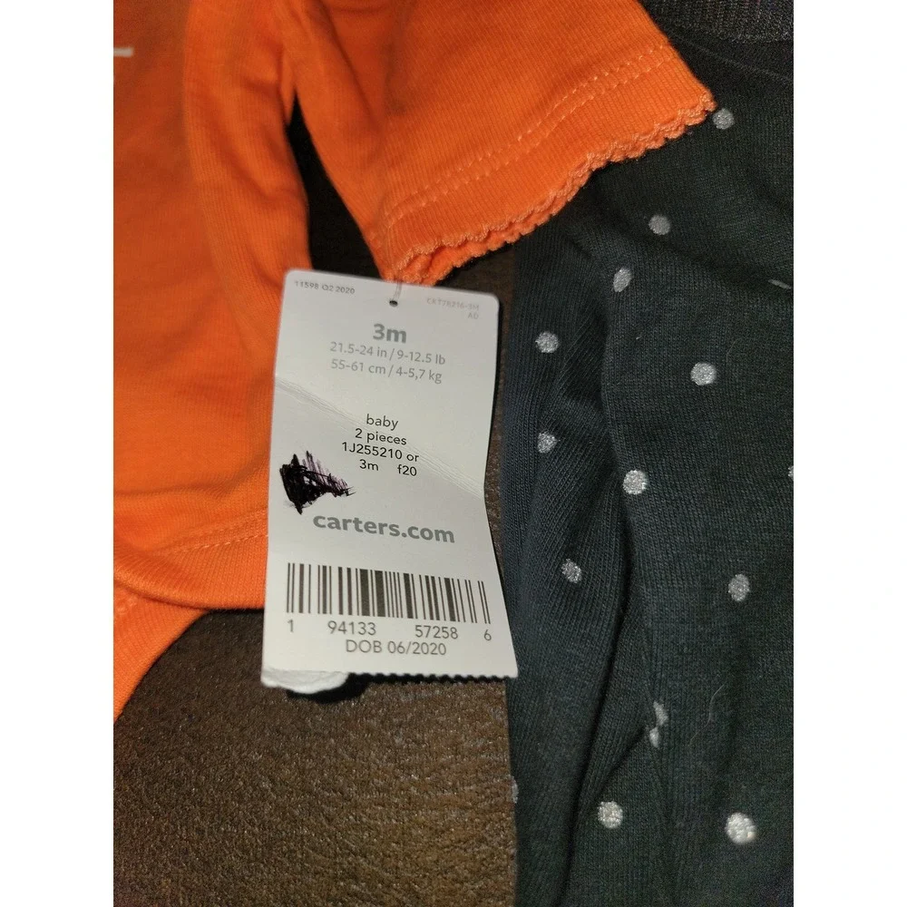 Carter's cute to the bone fall Halloween onsie and skirted leggings 3 months nwt